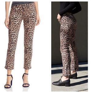 Hudson NWT Sz 29 *Nico Mid-Rise Cigarette Leopard Tan Black Straight Jean Pants